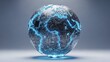 © AGUNG - Futuristic globe with glowing blue circuits overlaid on continents