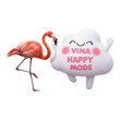 © Monjur - Flamingo and happy cloud icon isolated on transparent background