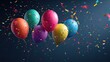 © Shinta - Colorful balloons float amidst a vibrant explosion of confetti, a joyous celebration