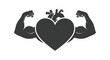 © Pvect02 - Strong arms embracing a heart shape representing love health and physical strength a silhouette
