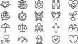 © Mahbub - Minimal trust teamwork and business values outline icon set for leadership ethics growth user interface web app vector