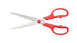 © Cristian - Red handled scissors isolated PNG on transparent background, sharp cutting tool for paper crafts and office supplies