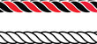 © nadeemstockworks - Vector rope border design featuring alternating red-black twist and solid black spiral strands on white background.