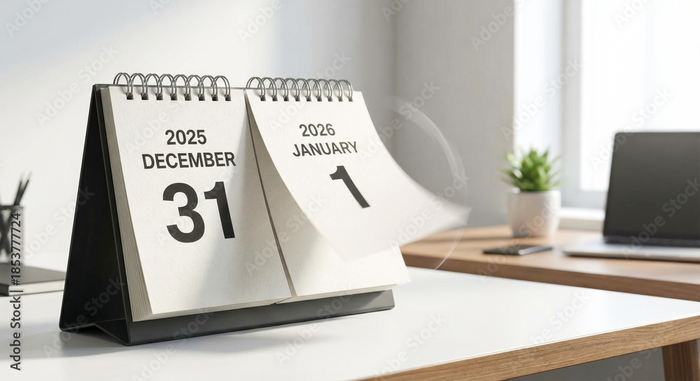 New Year Countdown: December 31, 2025 to January 1, 2026 Calendar ...