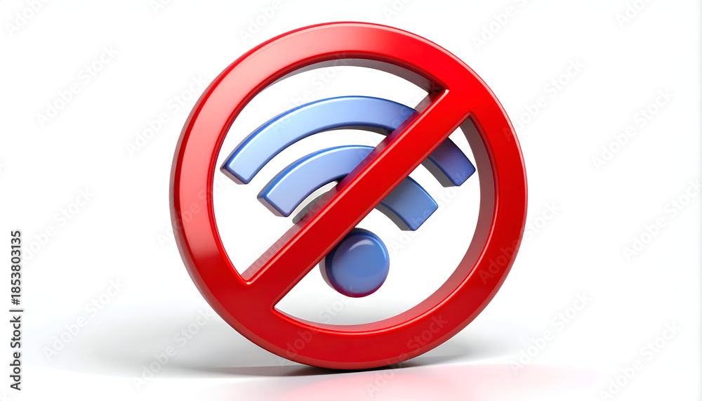 Internet Block Forbidden No Wi-Fi Zone - A Symbol of Internet Restriction and Disconnection ...