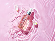 © Obsure - Moisturizing Pink Serum Bottle with Floating Petals