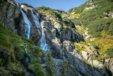 mountain waterfall in the Polish Tatra Mountains