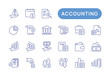 © DesignWithHeart - Collection of accounting icon. Containing inancial statement, accountant, financial audit, invoice, tax calculator icons.