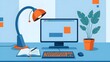 © youns - Escritorio de oficina en casa para teletrabajo y trabajo desde casa.