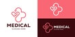© Hi_std - Creative simple medical logo template. Love with cross plus symbol with stethoscope for health care logo design vector illustration.