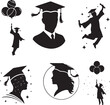 © Rainbow bd - graduation silhouette illustration on white background