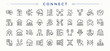 © Rubbble - Connect icon set. Connect icon collection. Thin line icons set. Pack of datum, net, network, cyber and more. Editable vector stroke.