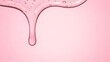 © Anwar 22 - Smooth, vibrant pink cosmetic gel drips elegantly against a soft blush background, creating a refreshing and delicate liquid texture