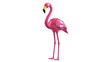 © VSTOCK - Low poly pink flamingo PNG isolated on transparent background, polygonal bird with geometric design for modern art and decoration