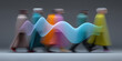 © sam richter - Stylized motion blurred figures stride together while luminous ribbon suggests synchronized information-driven progress.