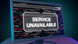 © Faiz - Service Unavailable Error Message on Computer Screen Showing System Downtime Network Issue and Website Maintenance