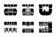 © Sadek - Kitchen Cabinetry and Appliance Interior Layout Silhouette Icons