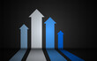 © HITO STOUNTIO - Business growth arrows with a technological, futuristic background.