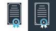 © Ryan - Certificate icons set - Blue icon set - Solid icons vector collection - Vector icon set - Line and glyph solid icon set - Icon vector - Flat Design Icon