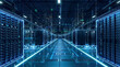 © ALPSARAL - Modern data center facility showcasing advanced digital infrastructure for cloud computing, data storage, and network security. Represents high-performance technology, big data processing, artificial