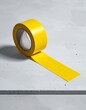 © Shousei - マットな淡いコンクリート背景にロール状の注意テープを端に配置した映像。柔らかく均一な照明で色と質感を自然に表現。
