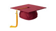 © Roxana - Burgundy graduation cap with gold tassel isolated PNG, academic achievement and celebration of educational success on transparent background
