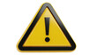 © PROSTOCK - Yellow warning sign with black border and exclamation mark isolated PNG, attention symbol for danger and caution on transparent background