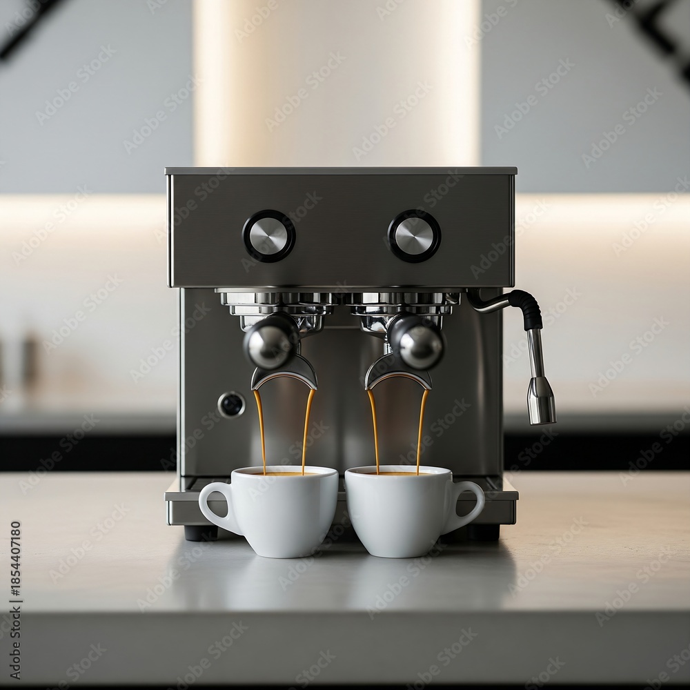 Foto espresso machine (Synesso style). A double ristretto is perfectly ...