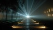 © Ratchanee - Ethereal Pathway Illuminated by Foggy Light Beams at Night