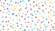 © Ideasy Mind - Colorful confetti polka dot seamless pattern background with bright festive circles, playful abstract party design for celebration decoration and fun