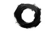 © Sophie - Black paint brush stroke circle isolated PNG on transparent background, abstract ink ring for design elements and artistic use