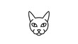 © najma - Minimalist cat head illustration, a clean and simple design ideal for icons or logos with feline