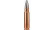 © Cian - Copper-jacketed rifle bullet isolated PNG, ammunition for firearms and military applications on transparent background
