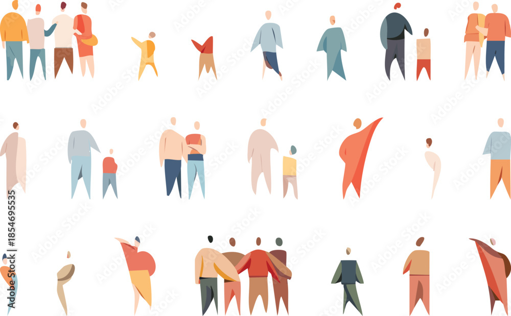 Entourage Rendering Minimalist Watercolor Architectural Entourage Set of Diverse People ...