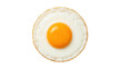 © Dan - Fried egg isolated PNG on transparent background, sunny-side up breakfast food with golden yolk and cooked egg white for culinary design