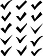 © Simonkhan - Check mark art vectors and Set of black checkmark icon silhouette collections