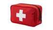 © Carlos - Red first aid kit bag with white cross isolated PNG, emergency medical equipment for healthcare and safety on transparent background