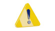 © Miguel - Yellow warning sign PNG isolated on transparent background, attention symbol for safety and caution messages