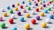 © zhao - Colorful spheres on grid pattern