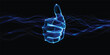 © MRIDUL - A positive communication icon featuring a black silhouette vector illustration of a human skull X-ray image making a thumbs up hand gesture to symbolize success