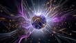 © Kobkaew - Dynamic energy sphere abstract environment digital art vibrant light 3d perspective conceptual visualization