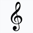 © Injamamul - A bold black treble clef symbol stands prominently against a clean white backdrop representing musical notation