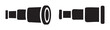 © BraveSpirit - Two black telescope icons, one extended and one compact, representing tools for exploration, distant viewing, and scientific observation.