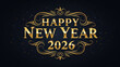 © Shami - Golden happy new year 2026 typography with elegant design on black background