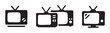 © BraveSpirit - Collection of three vintage television icons with antennas, symbolizing classic entertainment, retro media, and broadcast technology.