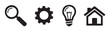 © BraveSpirit - Essential user interface icons representing search, settings, ideas, and home, commonly used for navigation and functionality in digital applications.