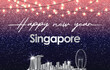 © Monirulgfx - singapore 2026 happy new year template banner with modern 3d text effect and beautiful sparkle luxury shiny ornament abstract gradient purple background design