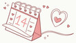 © Faris - Valentine's Day calendar reminder with hearts and love symbols