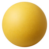 Smooth matte yellow 3 D sphere ball with a plain surface and soft gradient shading isolated on a transparent background
