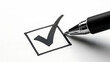 © nazrulislamArt - Black pen marking checkmark in checkbox on white background